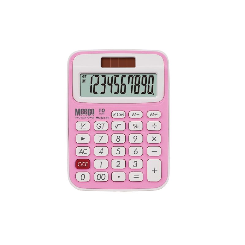10 Digit Calculator M231 Pink+Lanyard  Meeco