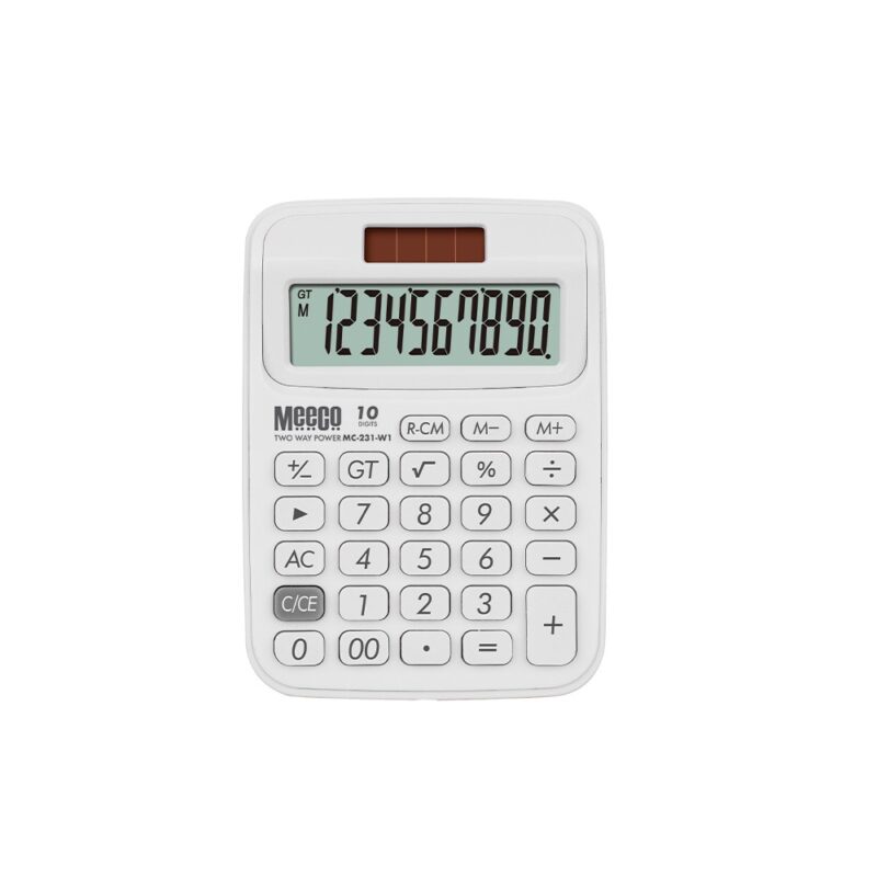 10 Digit Calculator M231 White+Lanyard  Meeco