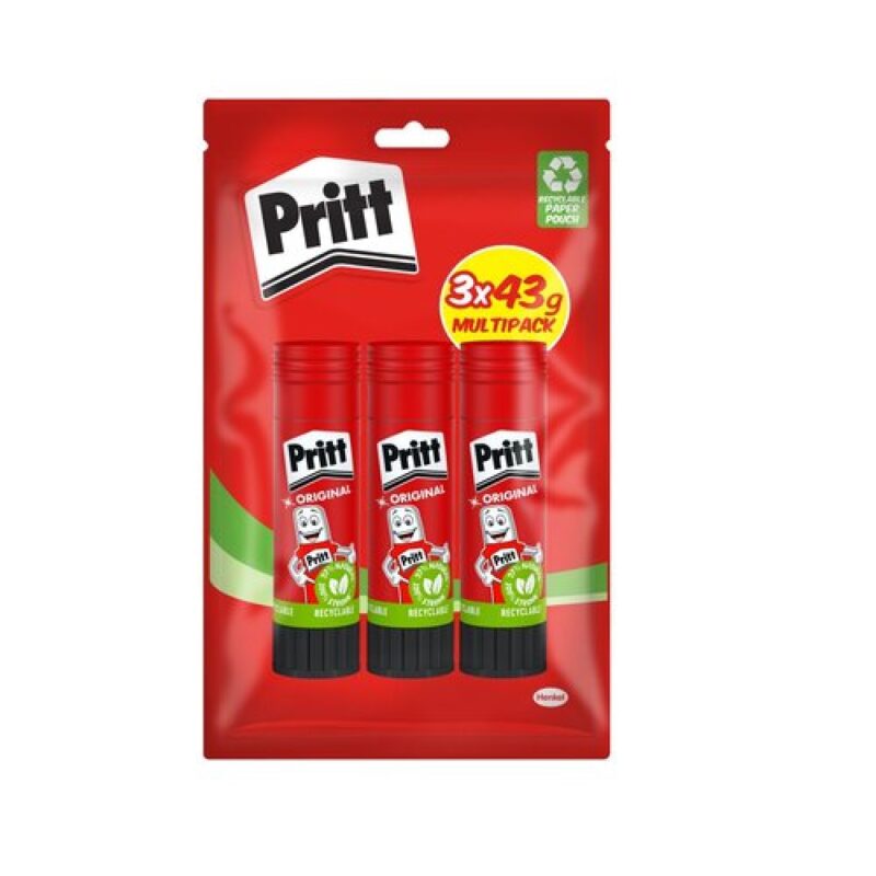 Pritt Glue Stick 43G (Pkt/3)
