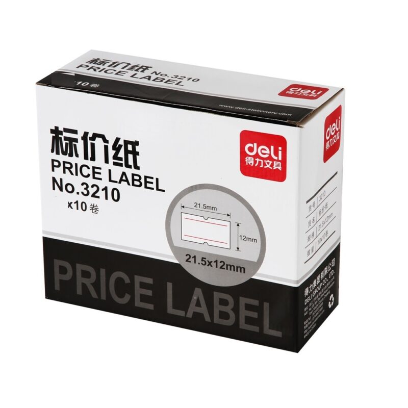 Deli 3210 Price Label 21.5X1 2 White 10Rolls