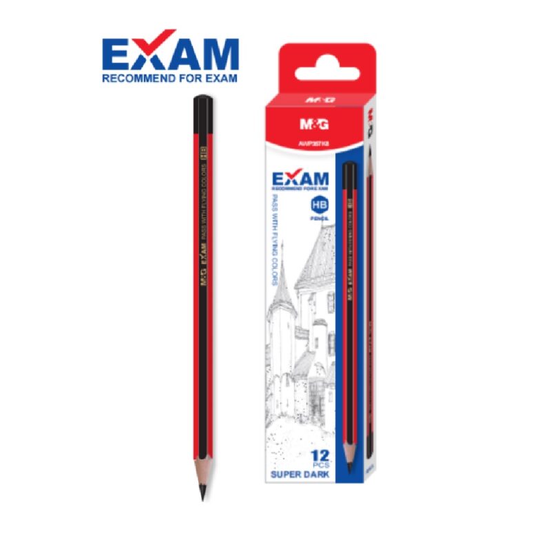 M&G HB Pencil Black/Red Stripes Awp357K8 (12)