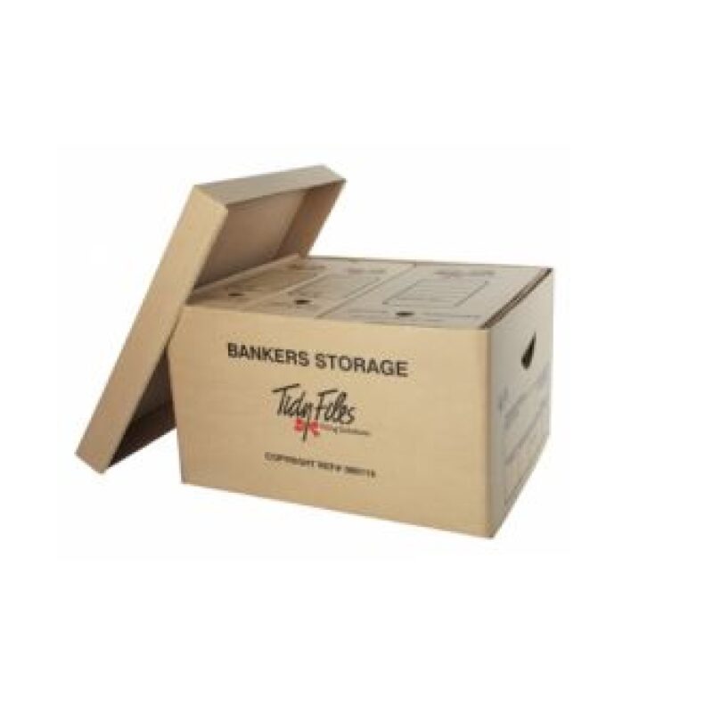 Bankers Storage Box Foolscap Kraft Base+Lid