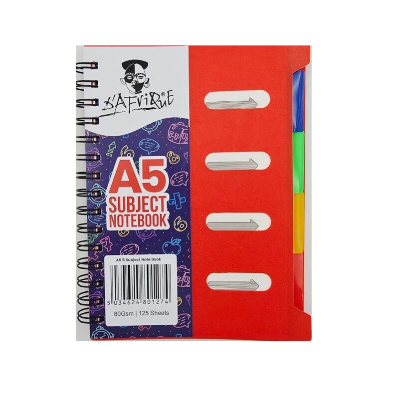 Dafrique A5 Subject Notebook (Red)