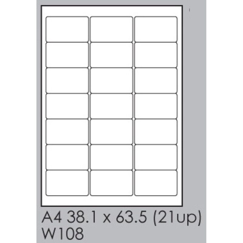 Shiny 21Up Label
  White 100/63.5X38.1