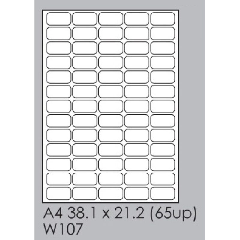 Shiny 65Up Label White 100 38.1X21.2