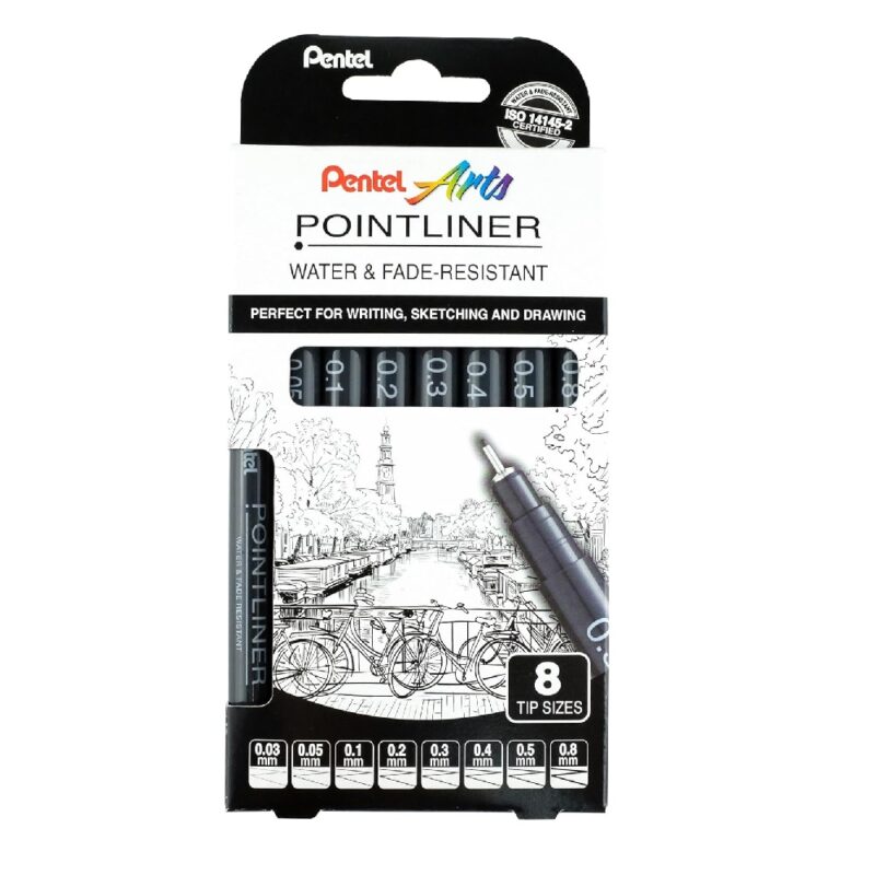 Pentel Pointliner set (8)