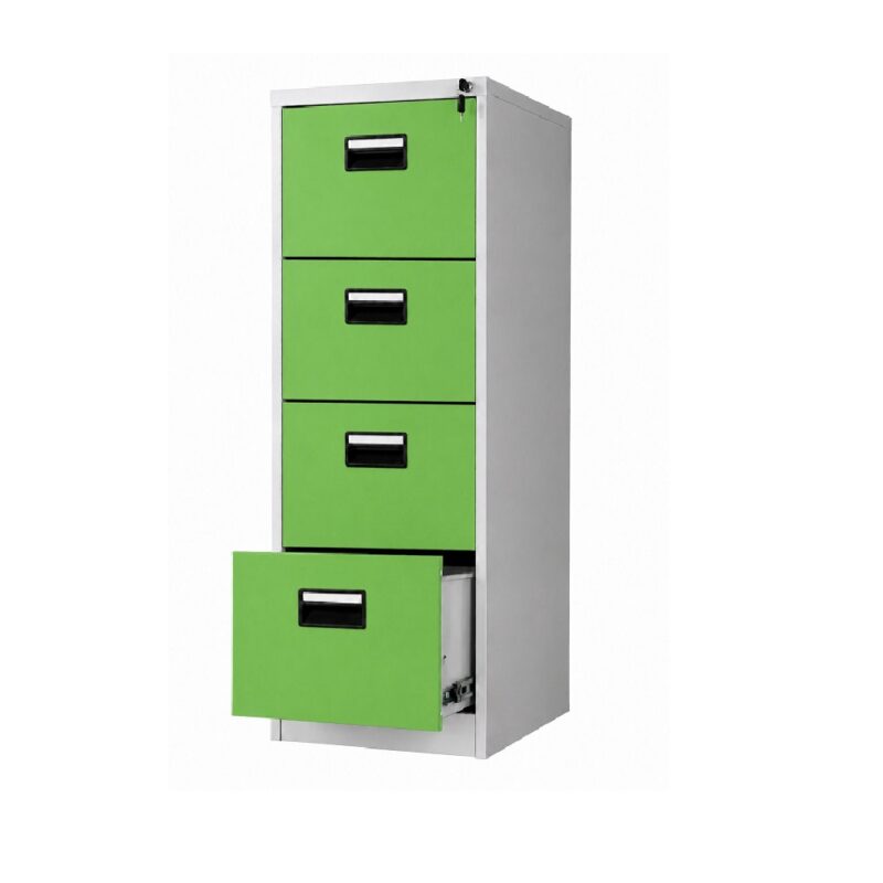 4-Draw Steel Filing Cabinet Green Grey