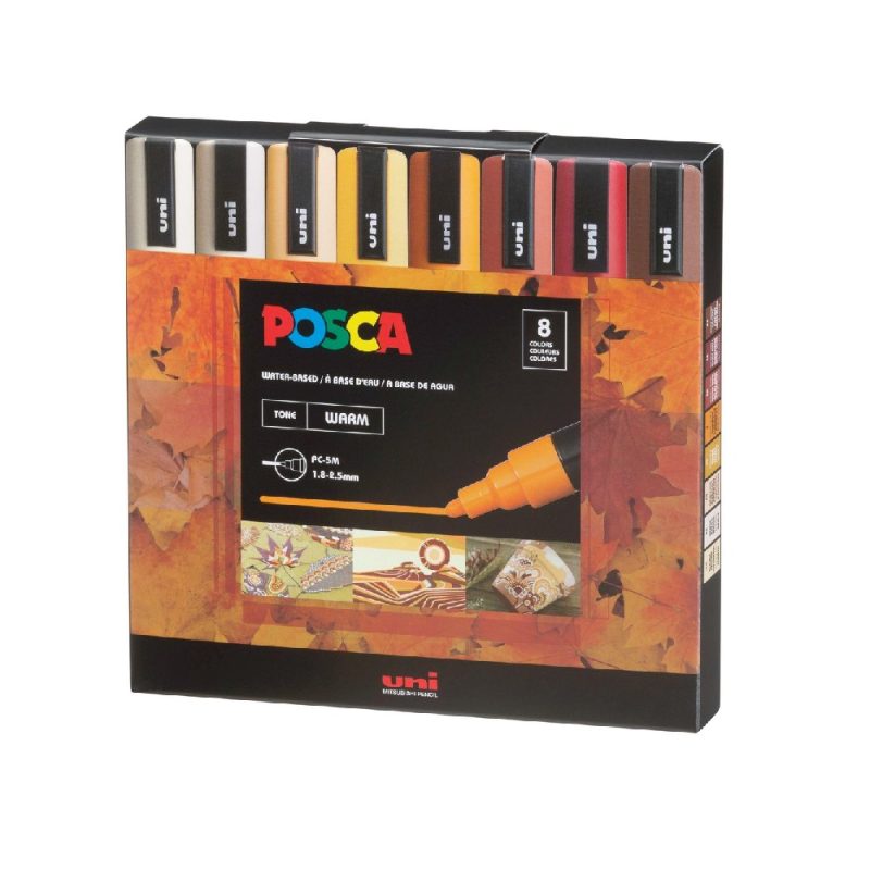 Uni Posca Pc5M 1.8mm-2.5mm Warm Bullet (Set8)