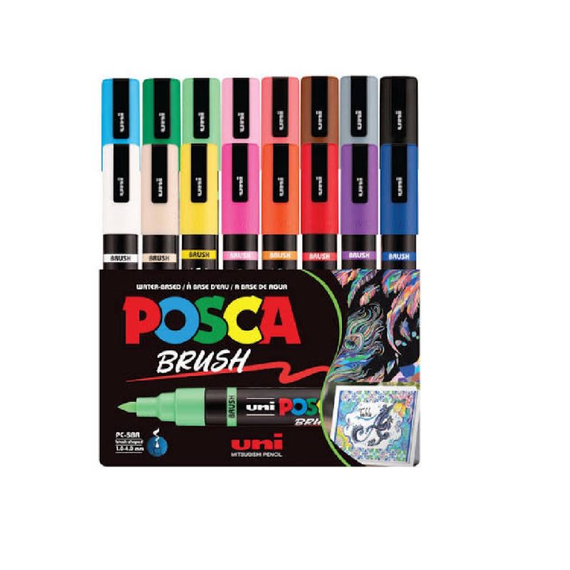 Uni Posca Pc5Br 1.0-4.0mm Brush (Set8)