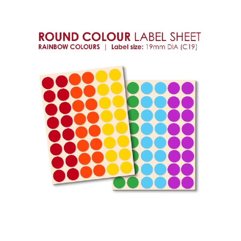 Redfern C19 Labels-Rainbow colors(288)