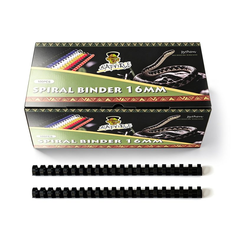 16MM BINDING ELEMENTS (100) BLACK - dafrique