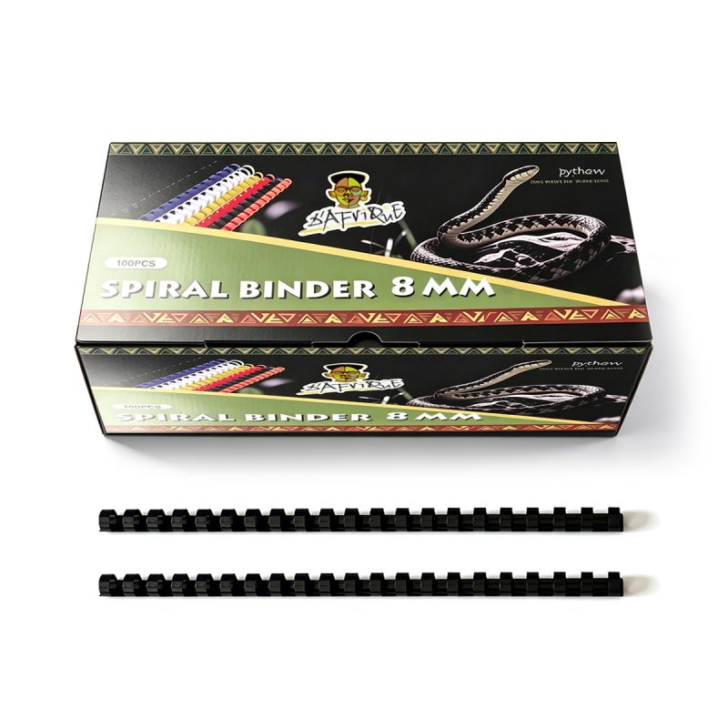 8MM BINDING ELEMENTS (100) BLACK - dafrique