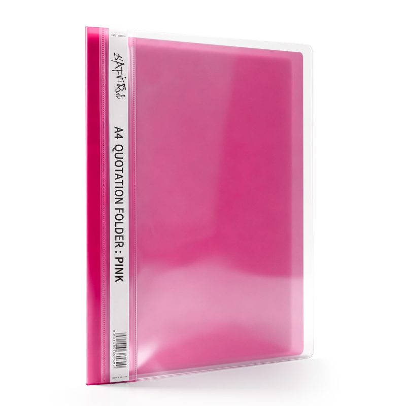 D'afrique A4 Pink Quotation Folder Clear Front