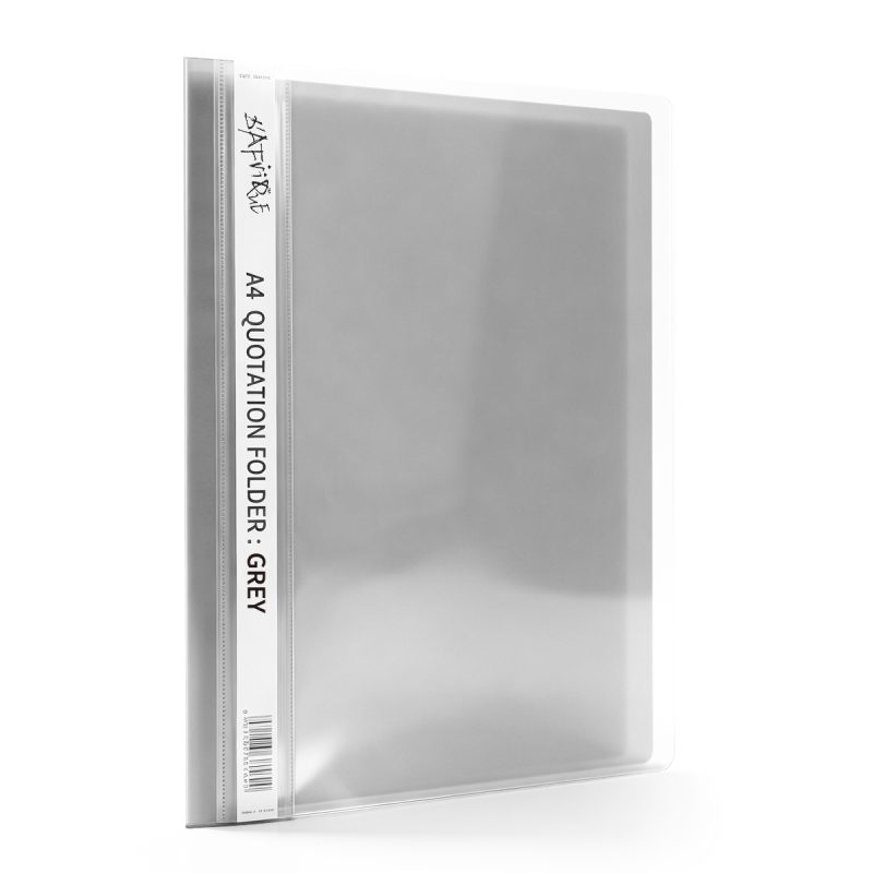 D'afrique A4 Grey Quotation Folder Clear Front