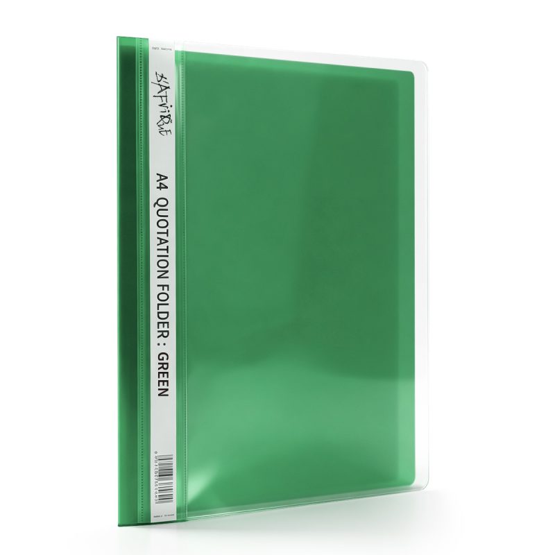 D'afrique A4 Green Quotation Folder Clear Front