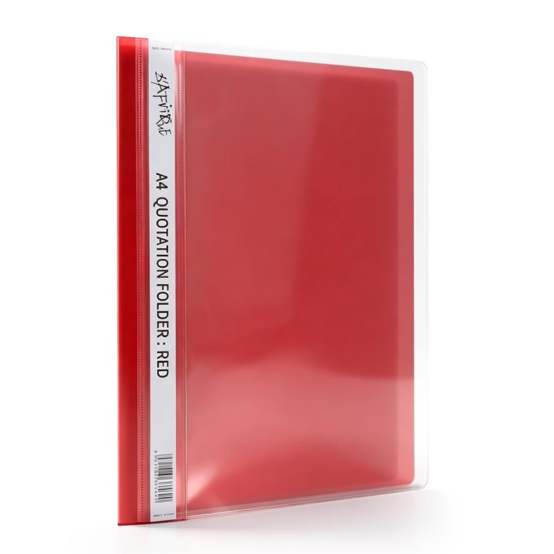 D'afrique A4 Red Quotation Folder Clear Front