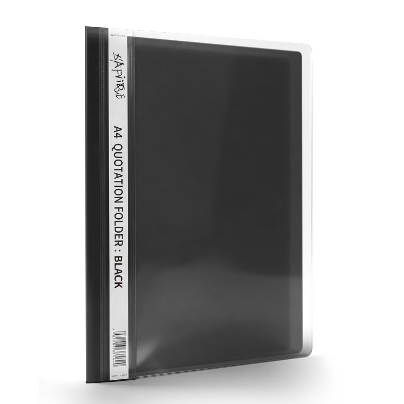 D'afrique A4 Black Quotation Folder Clear Front