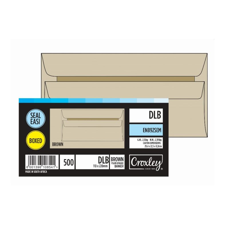 DL Banker Manila Envelope 110X220 *Croxley JD92SEM* 500s Selfseal